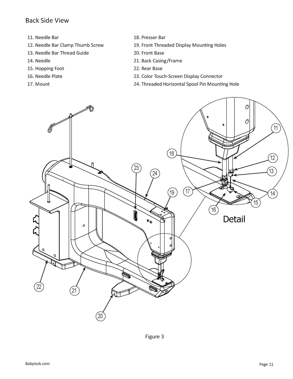 BABY LOCK Tiara III BLTR16-3 Quilting Machine Instruction Manual - WIRE BOUND