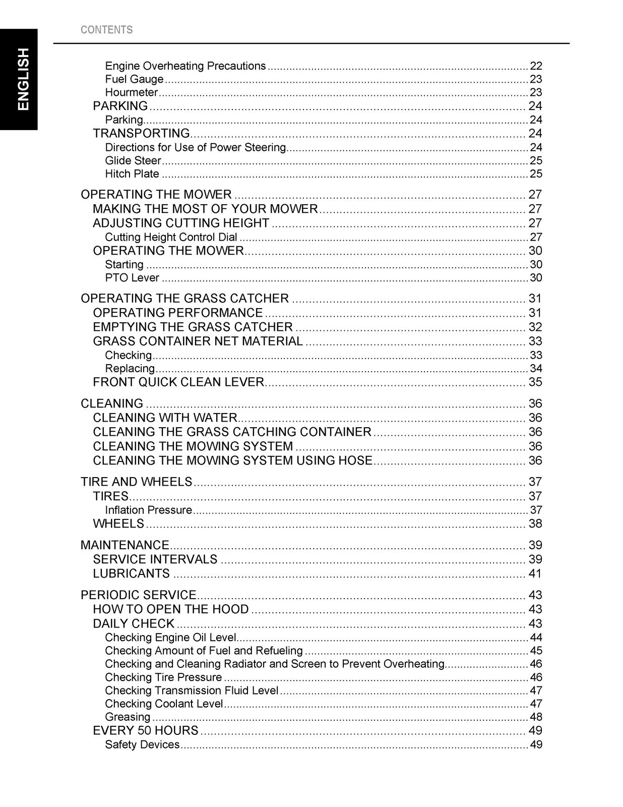 KUBOTA GR2100 GR1600 Riding Mower Operators Manual - BOUND - COVERS - FOLDOUTS