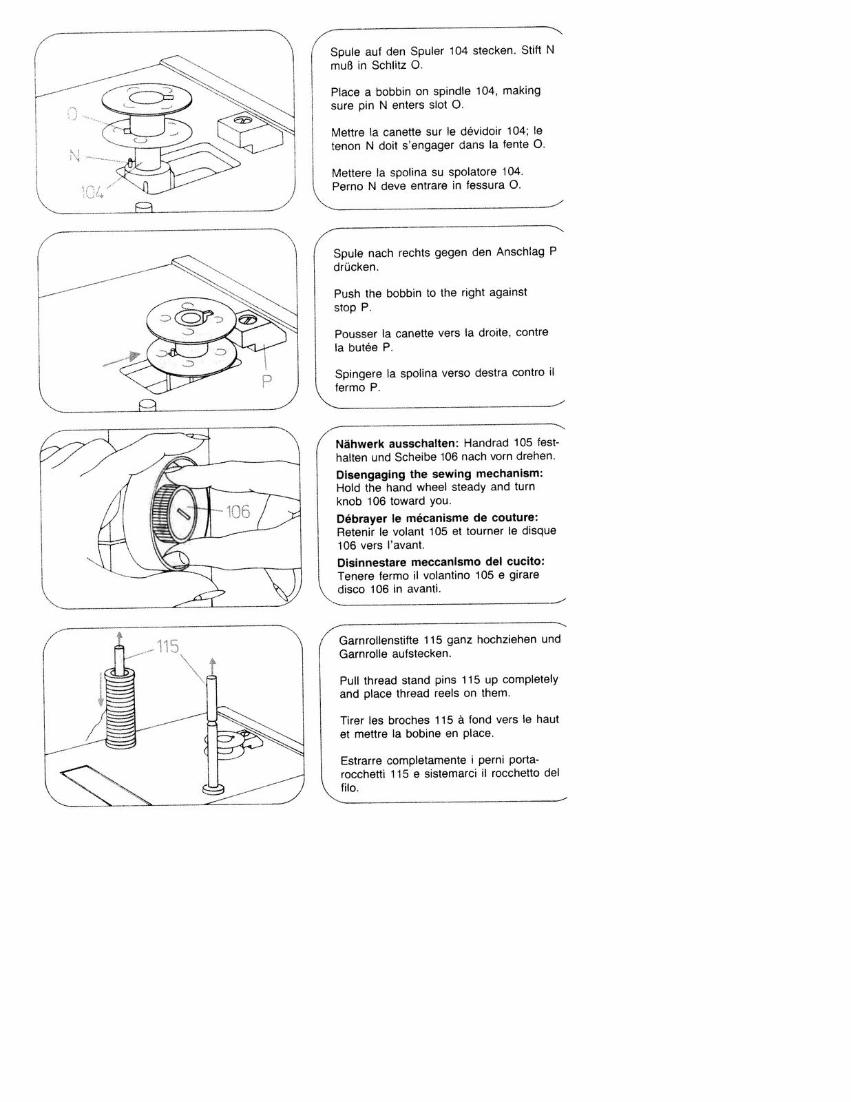PFAFF Hobbymatic 947 Sewing Machine Instruction Manual - WIRE BOUND - COVERS