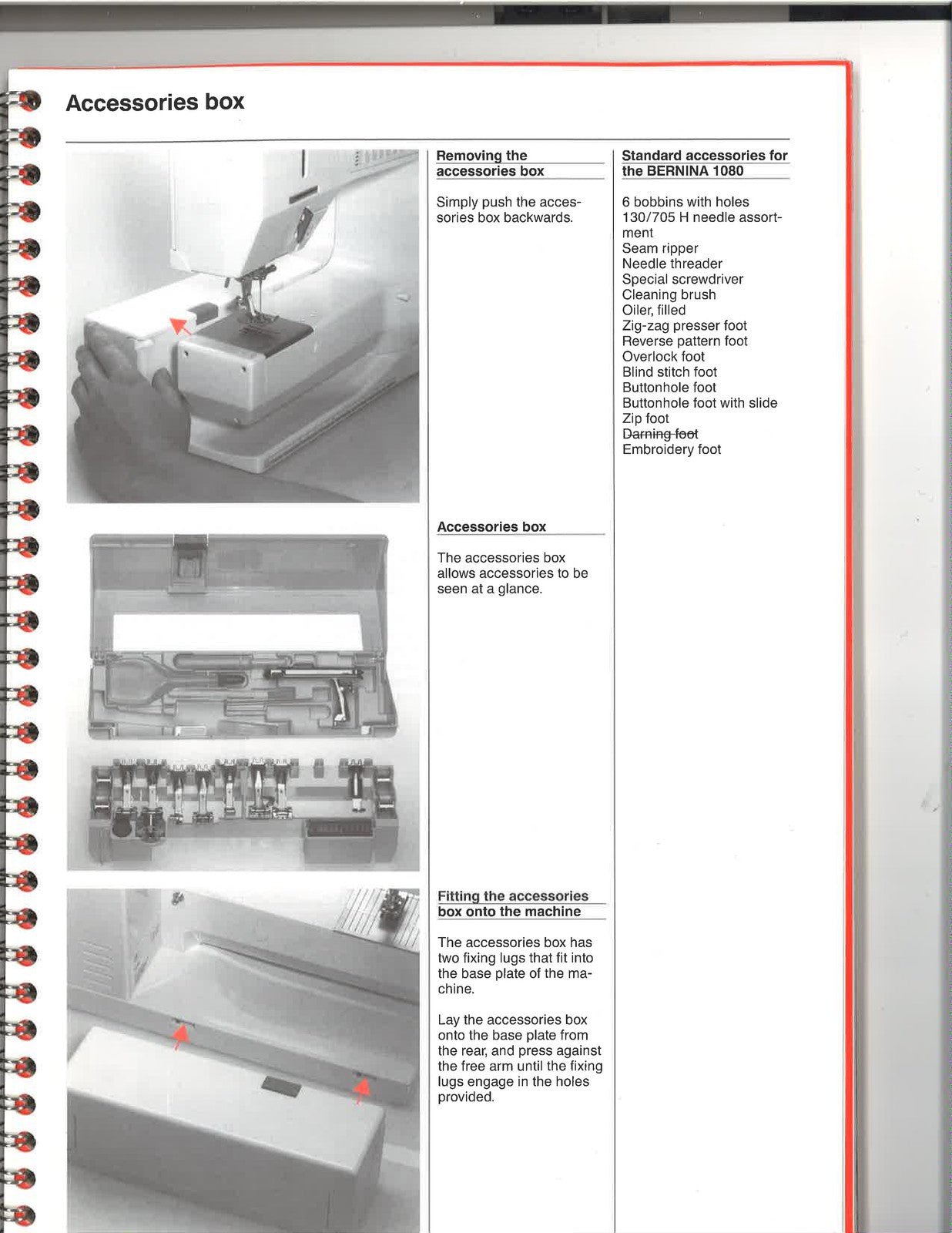 BERNINA 1080 My Bernina Guide Manual - STEEL WIRE BOUND - PROTECTIVE COVERS
