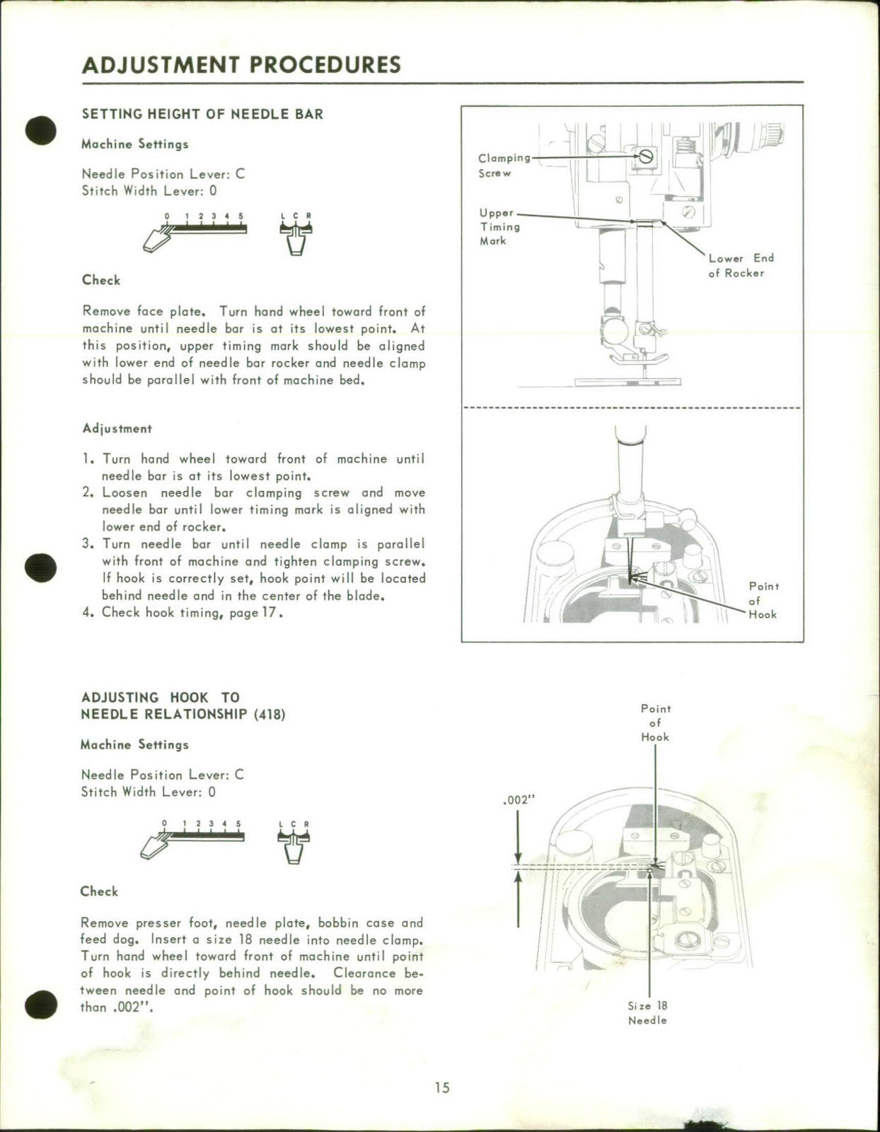 SINGER 416 418 Sewing Machine Service Manual - STEEL WIRE BOUND - TOUGH COVERS
