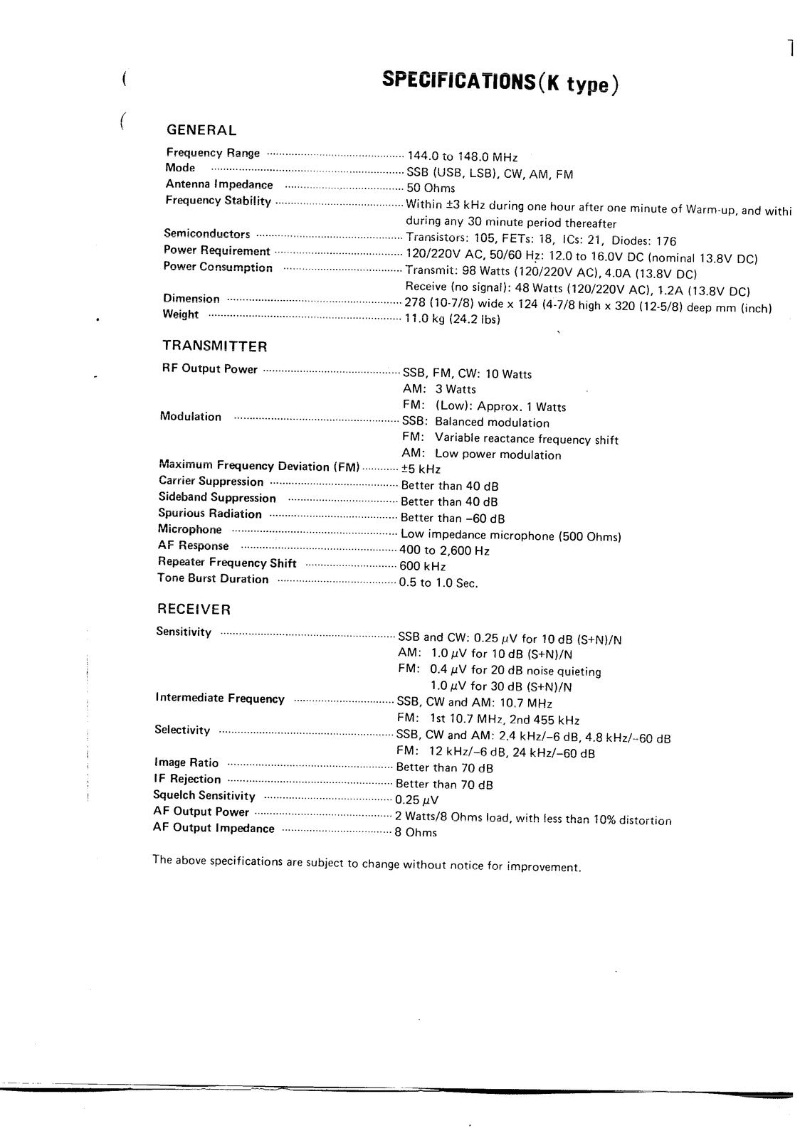 KENWOOD TS-700S 2m Transceiver Service Manual - STEEL WIRE BOUND - TOUGH COVERS