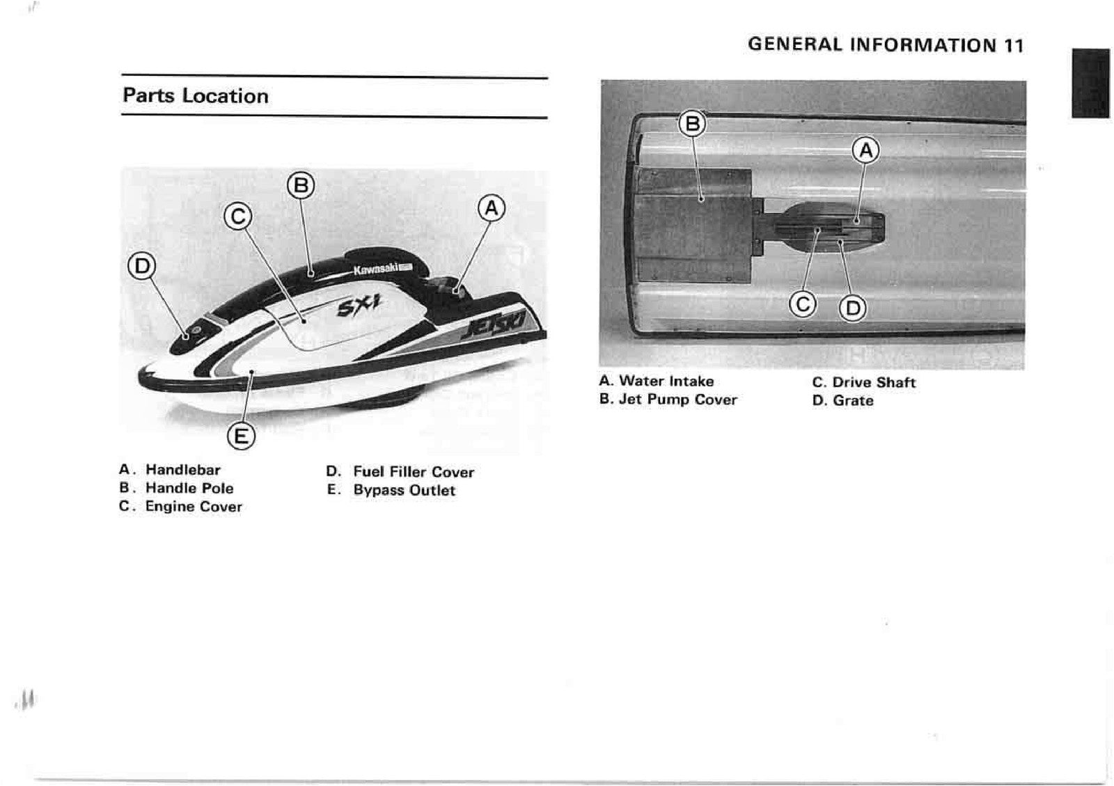 KAWASAKI JET SKI 750SXi Owners Manual 2 - STEEL WIRE BOUND - PROTECTIVE COVERS