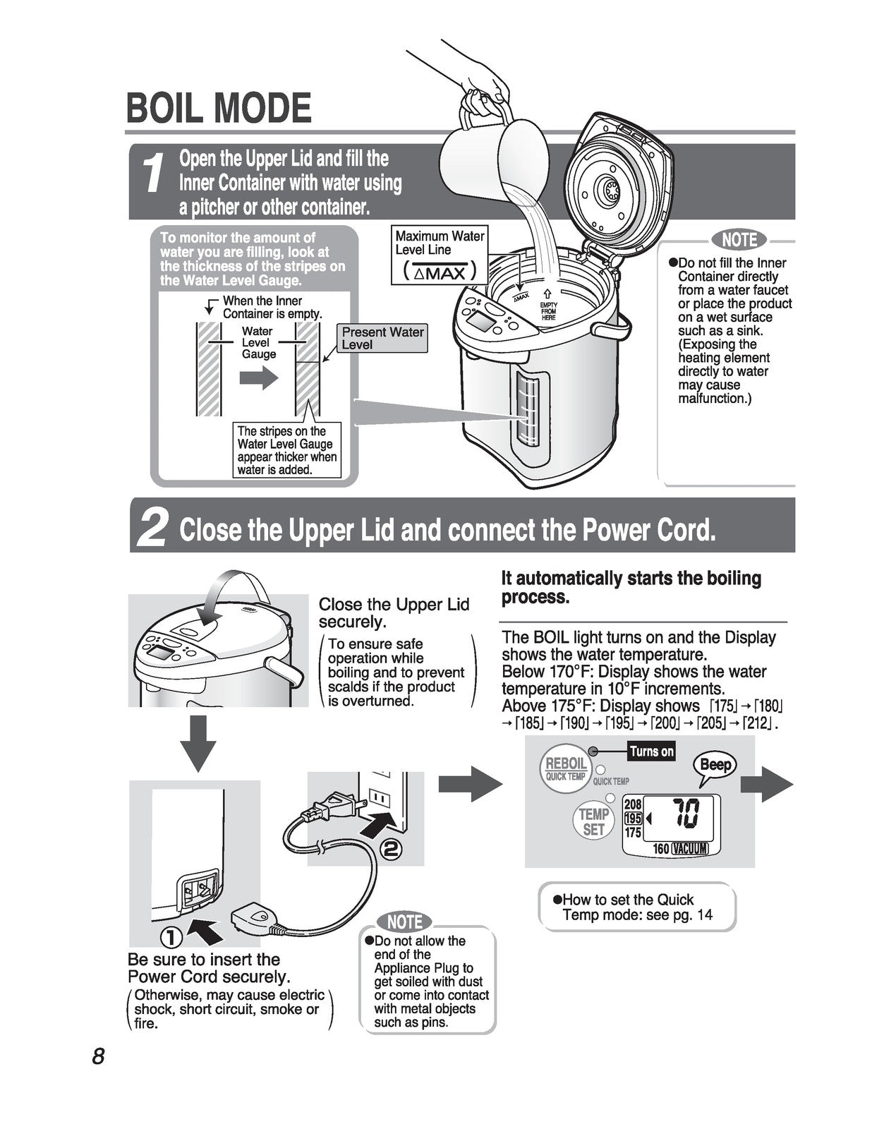 ZOJIRUSHI CV-DCC40 50 VE Hybrid Water Boiler Operating Instructions Manual