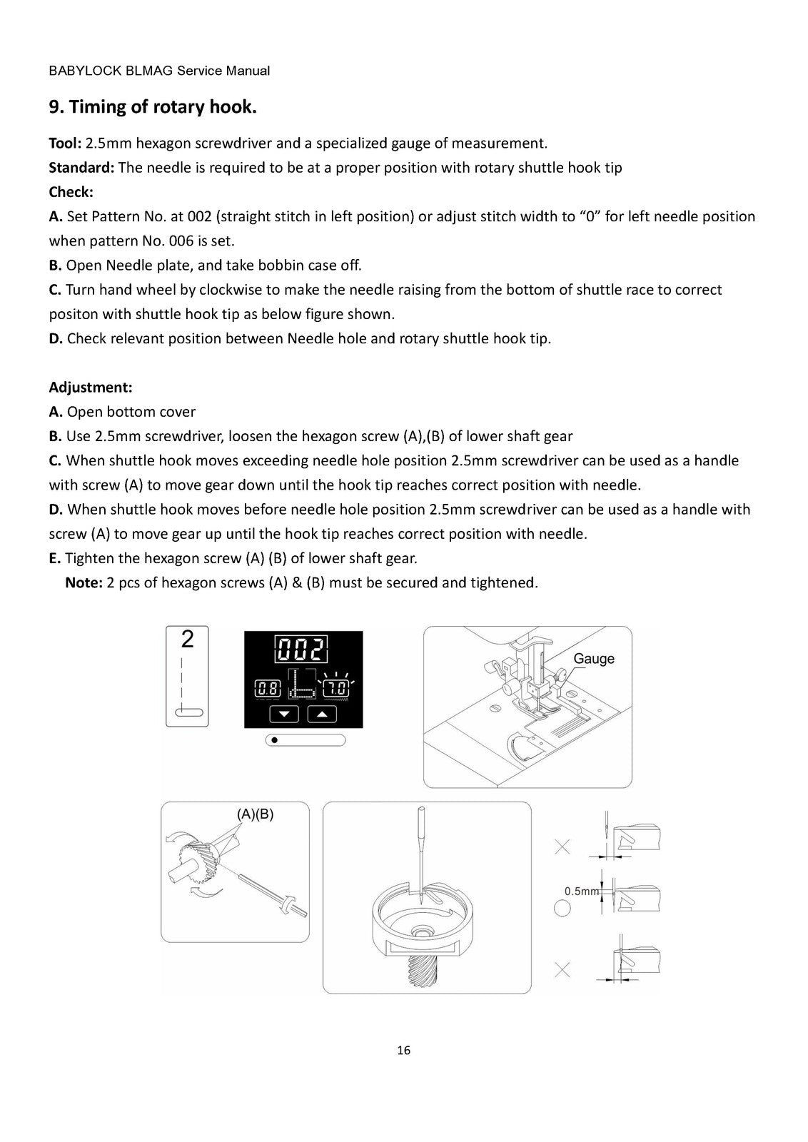 BABY LOCK Allegro BLMAG Sewing Machine Service Manual - WIRE BOUND - COVERS