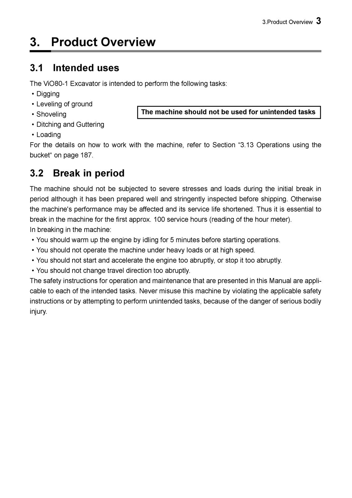 YANMAR ViO80-1 Excavator Operation  Maintenance Manual SN 10501 Up - WIRE BOUND