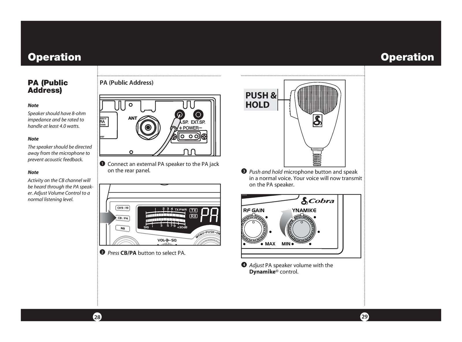 COBRA 25 LX CB Radio Owners Manual - BOUND - COVERS - XL FOLDOUT PAGES