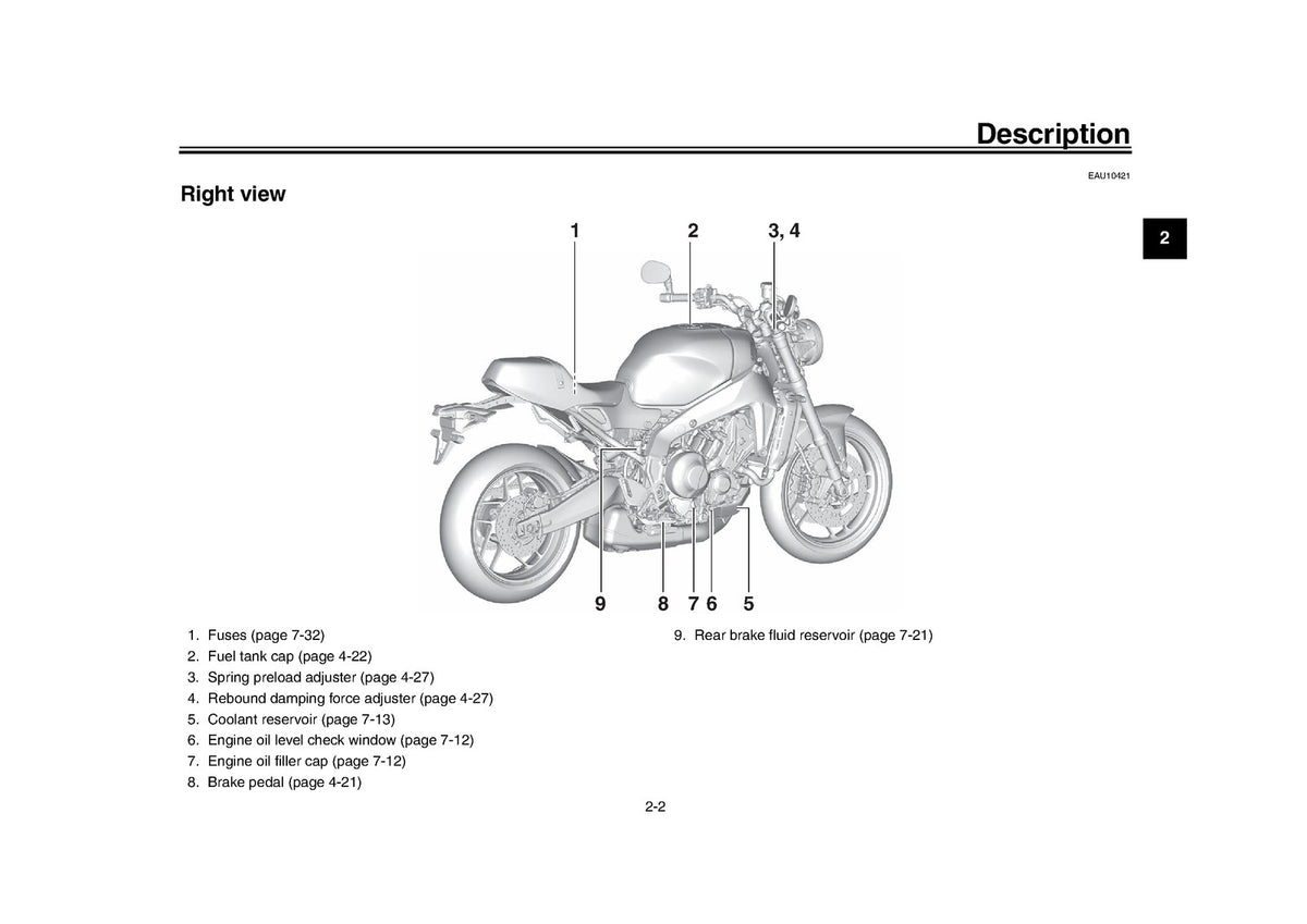 YAMAHA XSR900 Motorcycle Owners Manual 2022 - STEEL WIRE BOUND - TOUGH COVERS