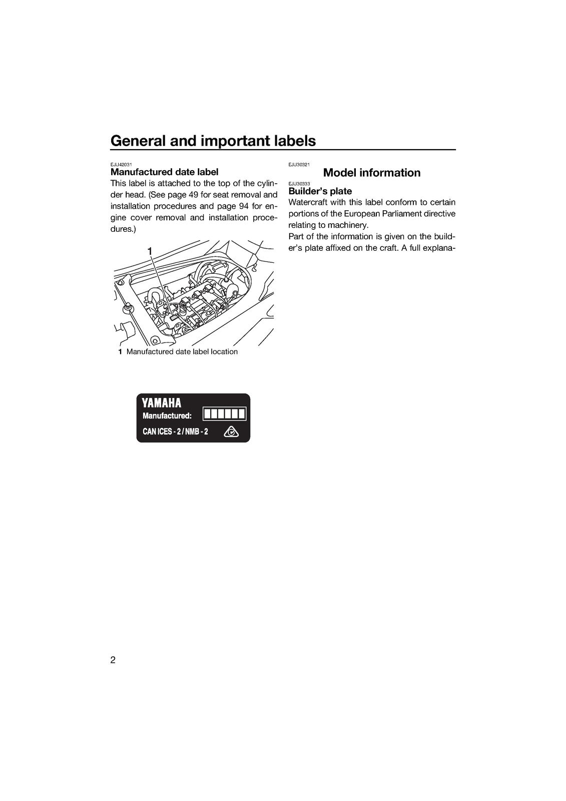 YAMAHA FX SVHO FX Cruiser SVHO FX Limited SVHO WaveRunner Owners Manual - BOUND