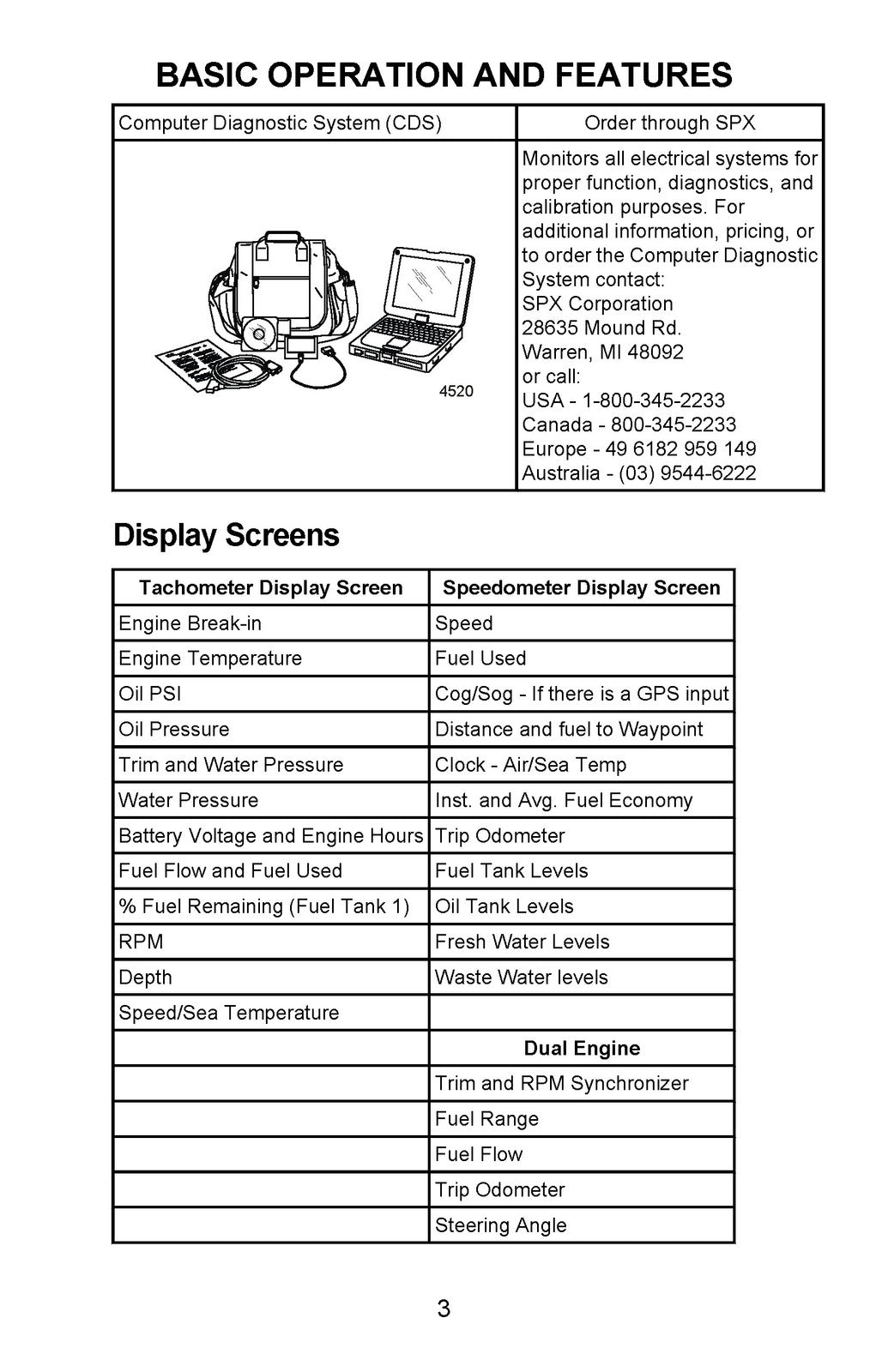 MERCURY SC1000 System Tach Speedometer Smart Tow Operating Manual 2006 - BOUND
