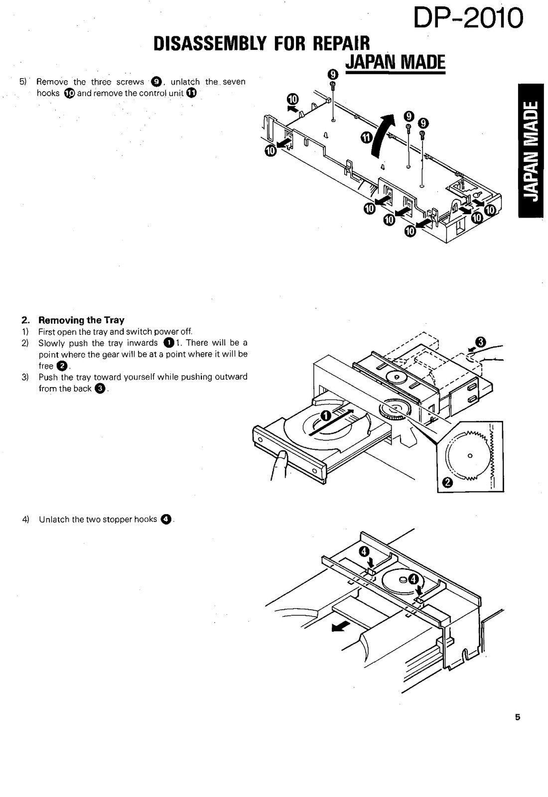 KENWOOD DP-2010 Compact Disc Player Service Manual 1989, BOUND, COVERS, FOLDOUTS