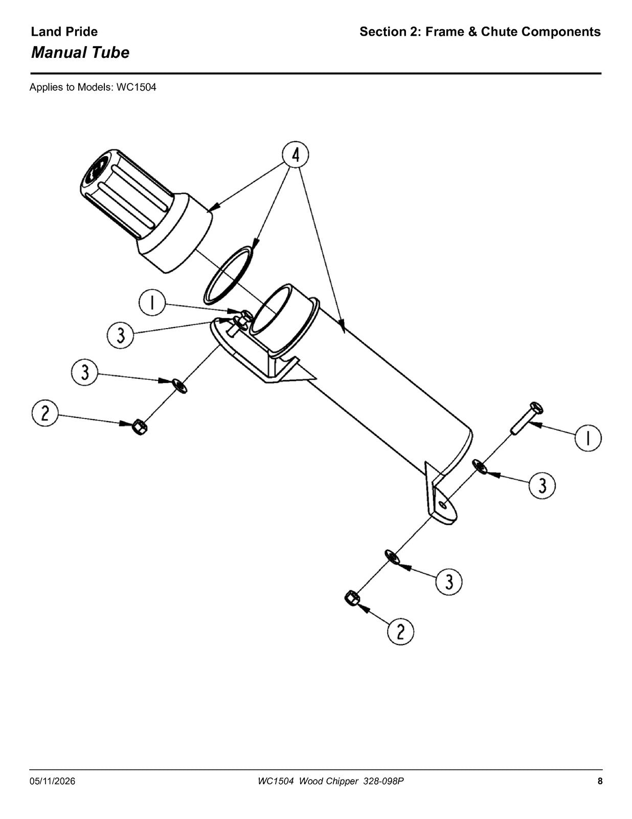 LAND PRIDE WC1504 Wood Chippers Parts Manual 2026 - WIRE BOUND - TOUGH COVERS