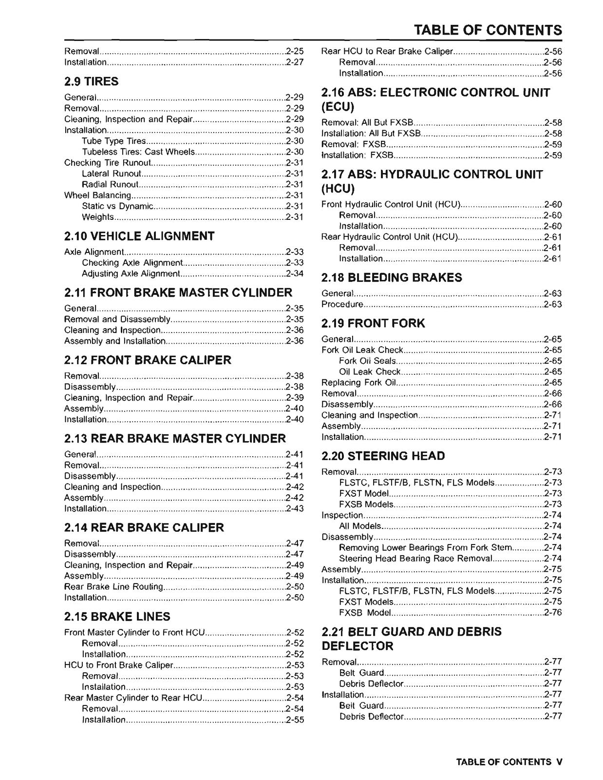 HARLEY DAVIDSON 2015 Softail Models Service Manual - BOUND - COVERS - FOLDOUTS