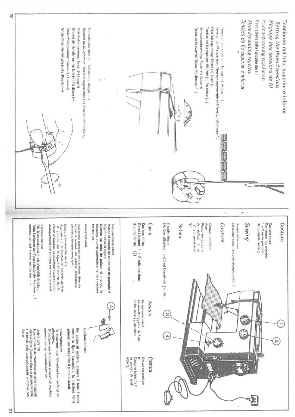 ALFA 3745 3845 Sewing Machine Instruction Manual - WIRE BOUND - TOUGH COVERS