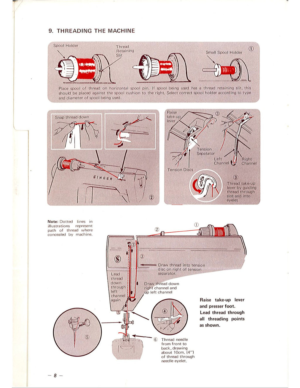 SINGER 936 Sewing Machine Manual - WIRE BOUND- TOUGH COVERS - XL FOLDOUT DIAGRAM