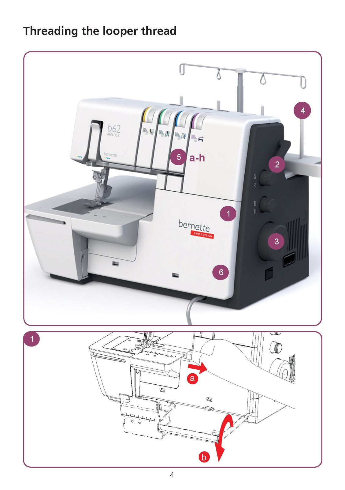 BERNINA Bernette B62 Serger Quick Start Guide Manual - WIRE BOUND - TOUGH COVERS