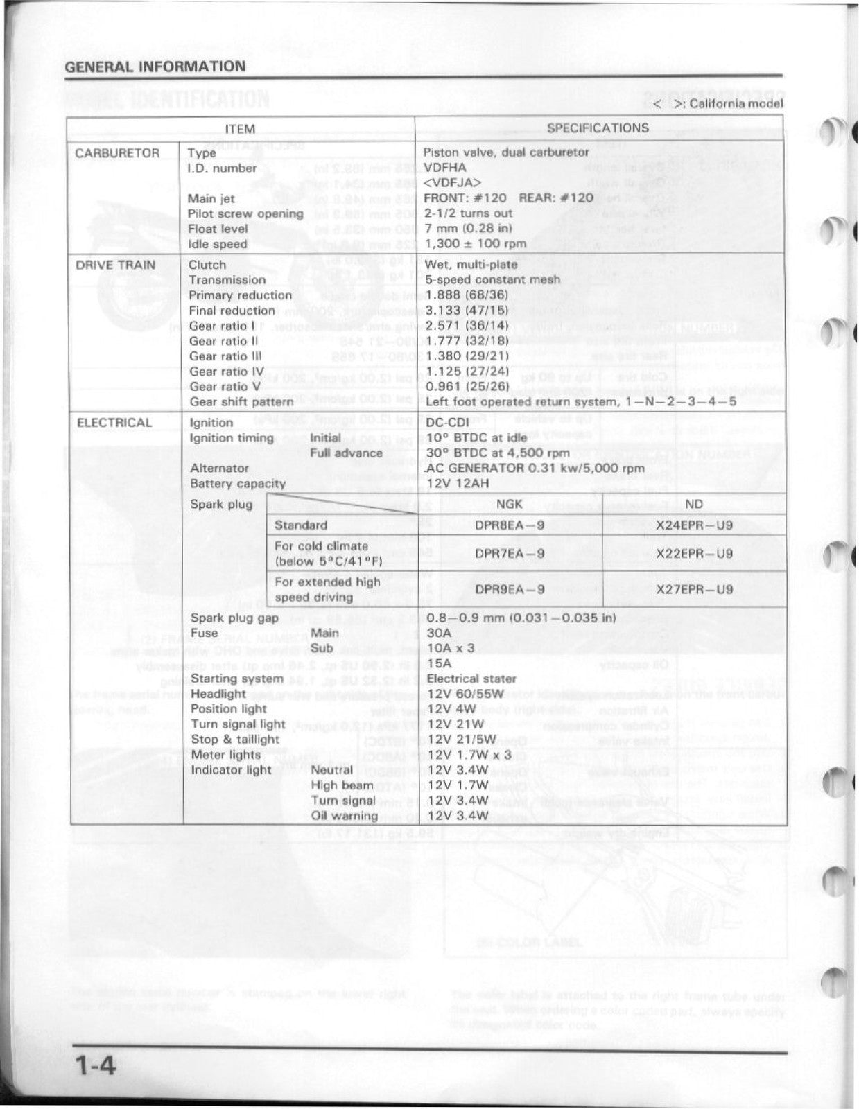 HONDA XL600V Transalp Motorcycle Service Manual - BOUND - COVERS - XL FOLDOUTS