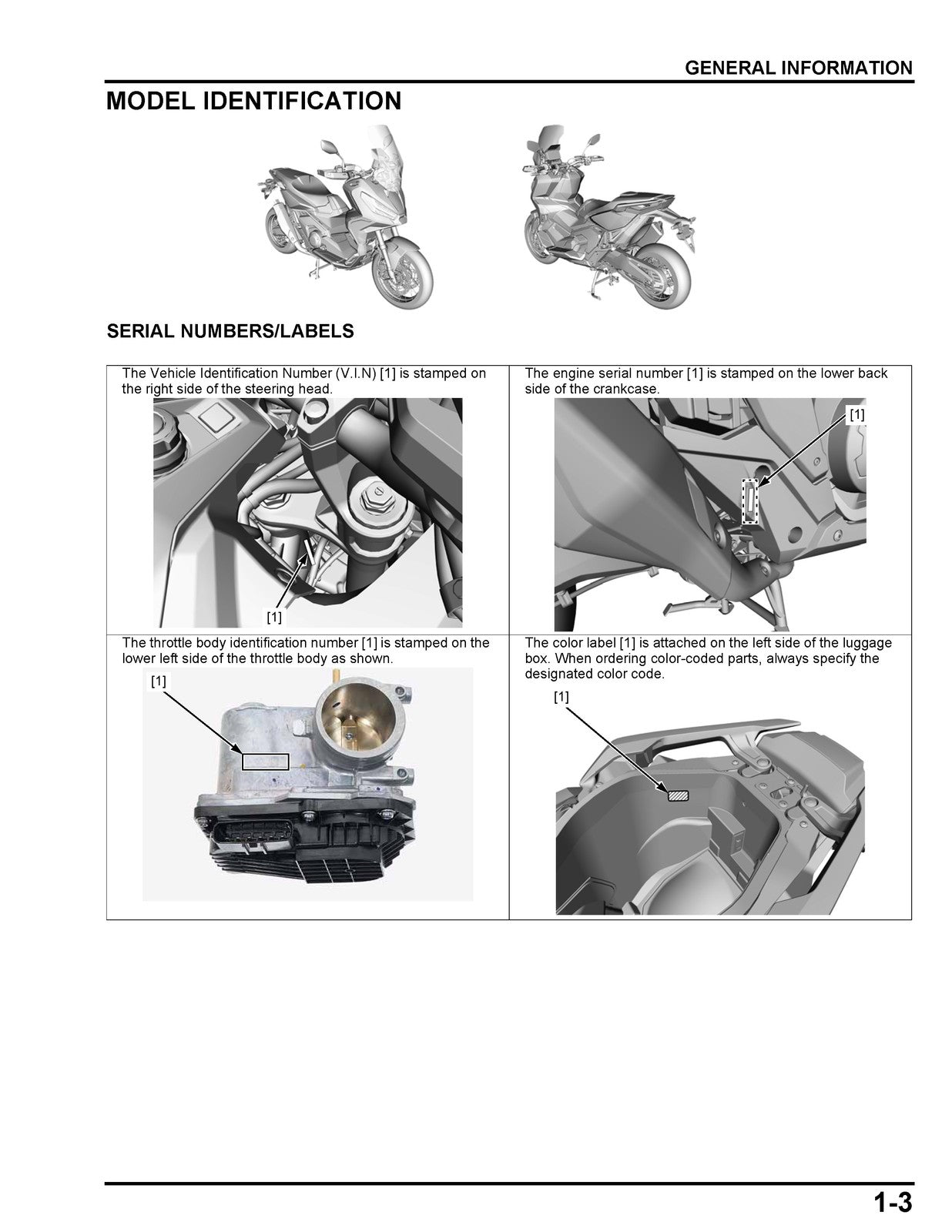 HONDA X-ADV 750 Motorcycle Shop Manual 2020 - BOUND - COVERS - XL FOLDOUT PAGES