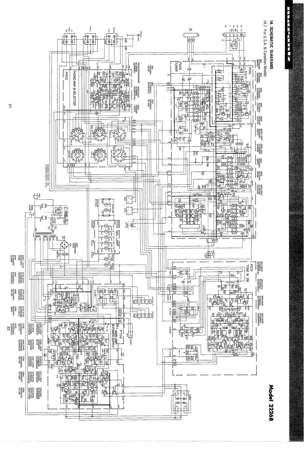 MARANTZ 2226 B Stereo Receiver Service Manual - BOUND - COVERS - XL FOLDOUTS