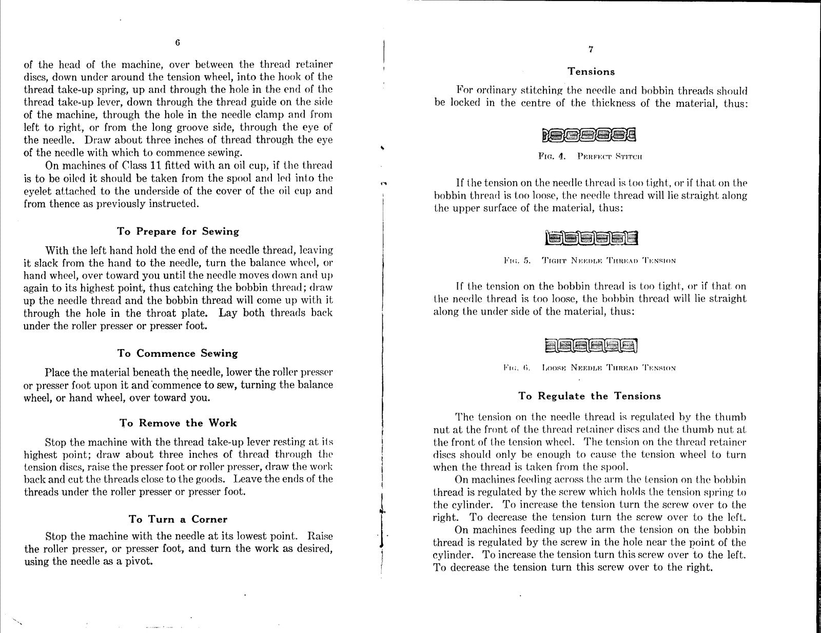 SINGER Class 11 Cylinder Bed Sewing Machine Instruction Manual - WIRE BOUND