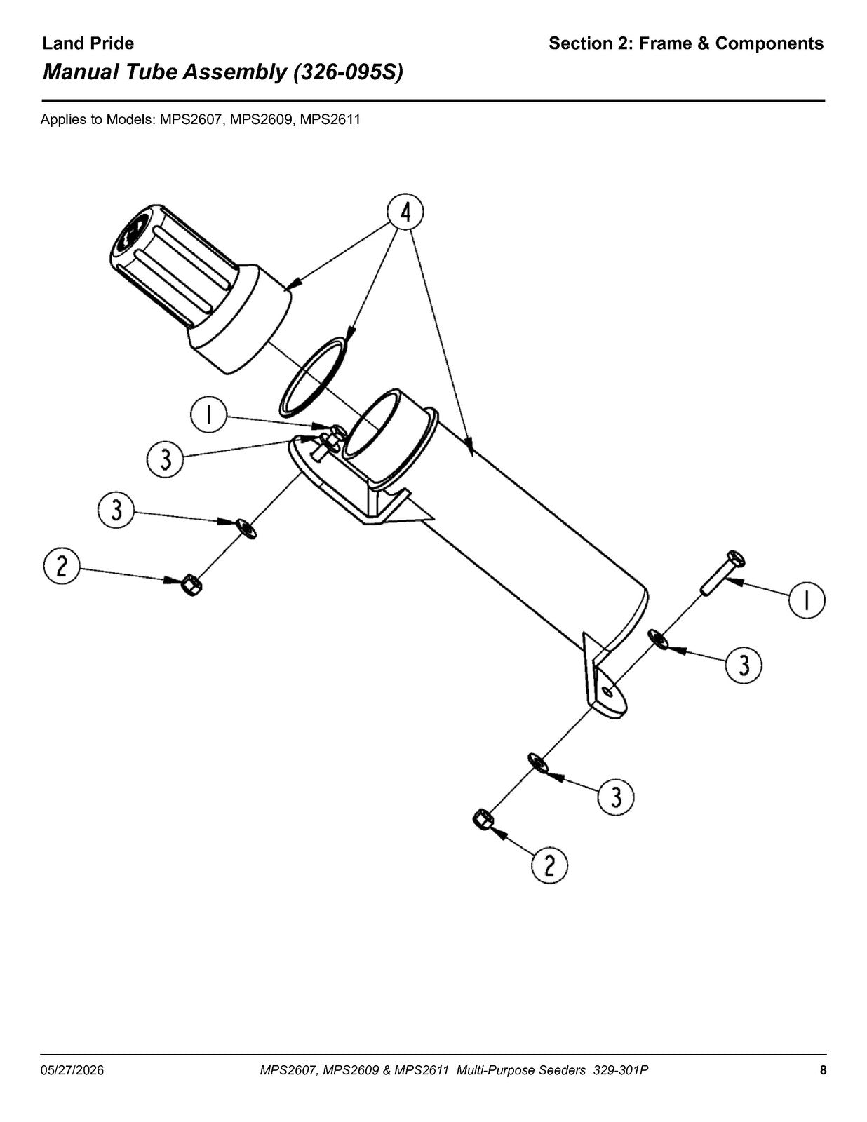 LAND PRIDE MPS26 Series Multi-purpose Seeder Parts Manual 2026 - WIRE BOUND