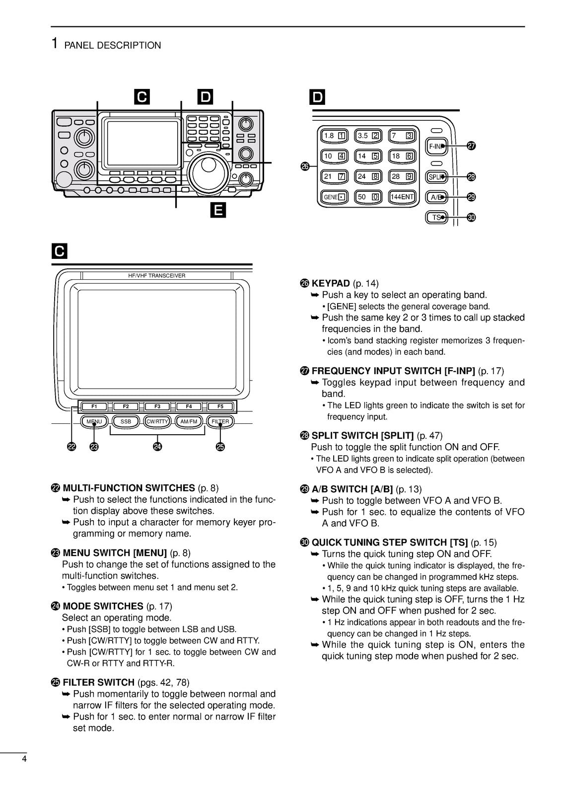 ICOM IC-746 VHF HF All Mode Transceiver Instruction Manual - WIRE BOUND - COVERS