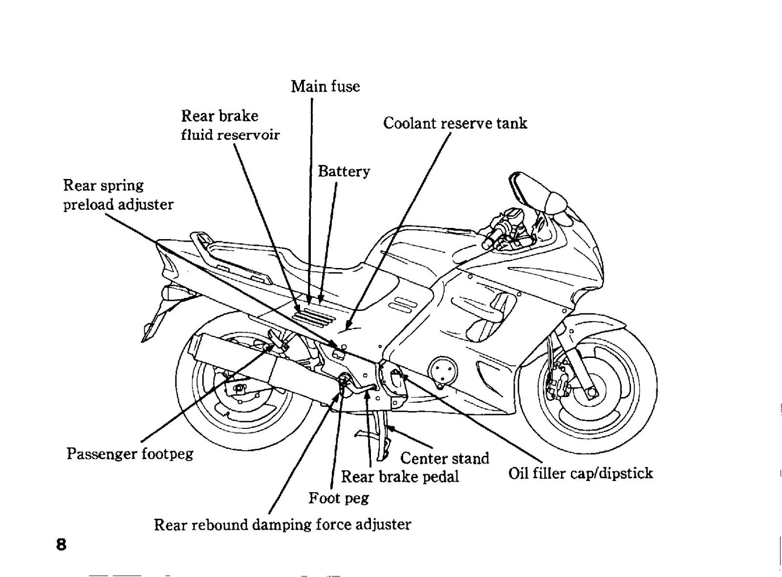 HONDA CBR1000F Motorcycle Owners Manual 1993 - BOUND - COVERS - XL FOLDOUT PAGES