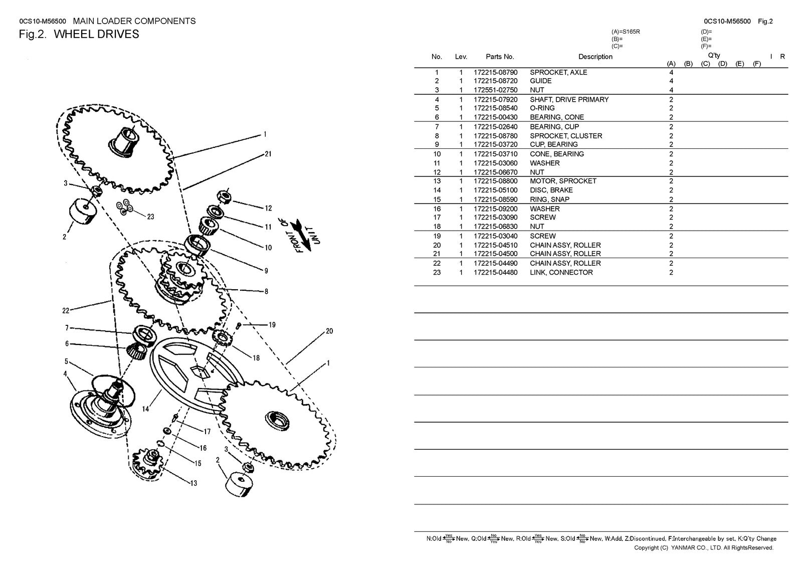YANMAR S165R Skid Steer Loader Parts Catalog Manual 2014 - WIRE BOUND - COVERS
