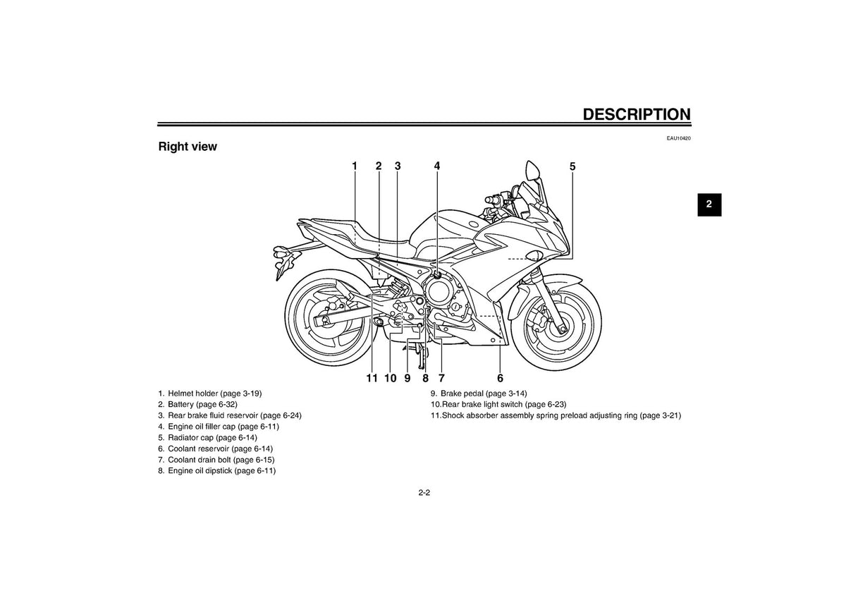 YAMAHA XJ6F XJ6FA Motorcycle Owners Manual 2010 - WIRE BOUND - TOUGH COVERS
