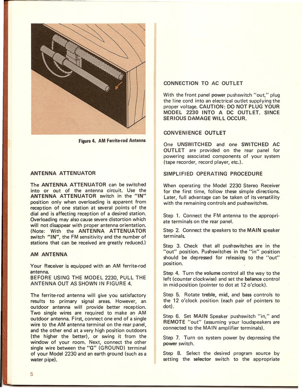 MARANTZ 2230 Receiver Owners Manual - STEEL WIRE BOUND - PROTECTIVE COVERS