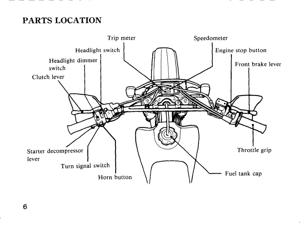 HONDA XR250R Owners Manual 1988 - BOUND - COVERS - XL FOLDOUT PAGES