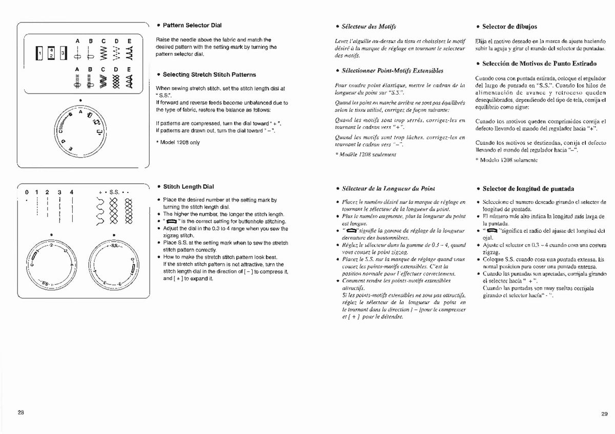 ALFA 1208 1406 1416 1306 Sewing Machine Instruction Book Manual - WIRE BOUND