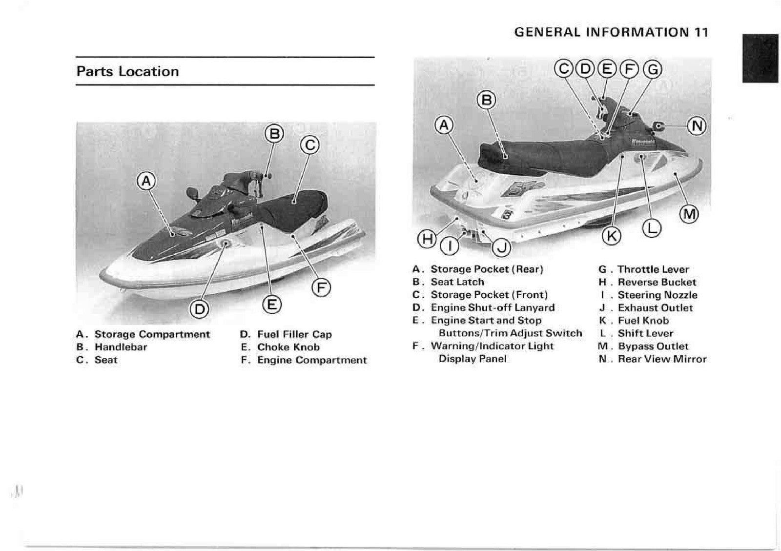 KAWASAKI JET SKI STS Watercraft Owners Manual - STEEL WIRE BOUND - TOUGH COVERS