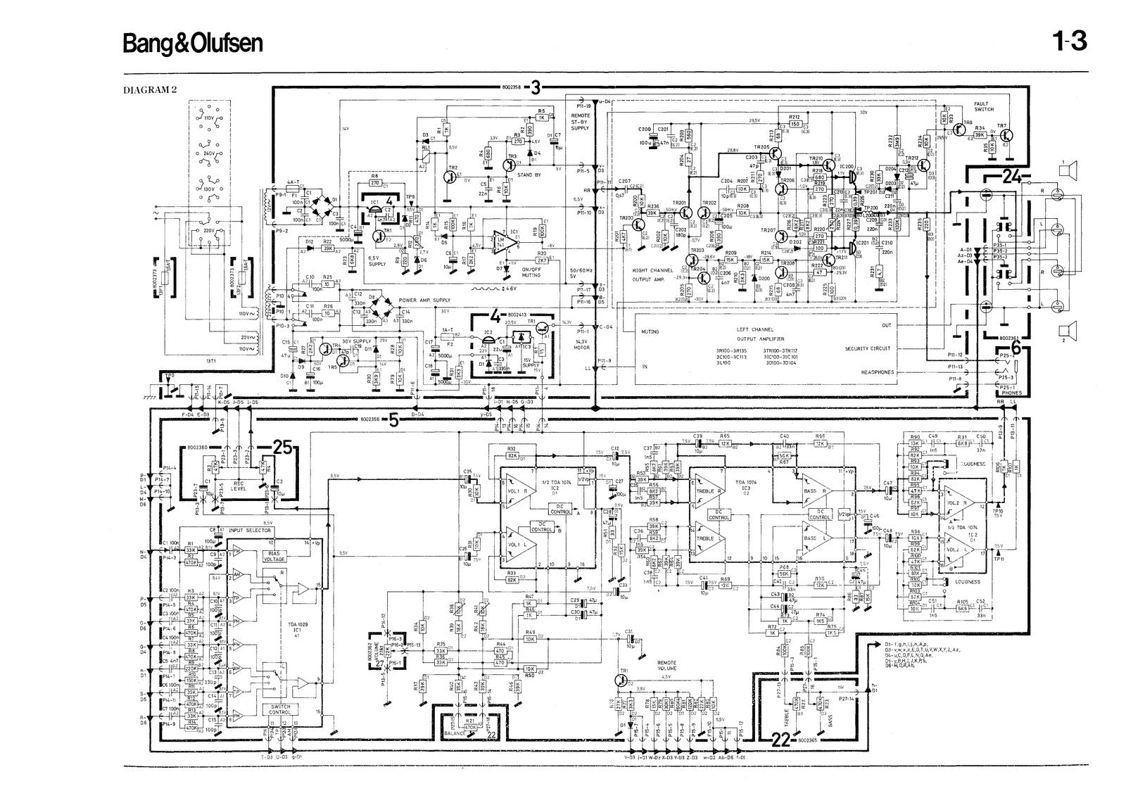 BANG  OLUFSEN Beocenter 7000 Type 1801 Service Manual, BOUND, COVERS, FOLDOUTS