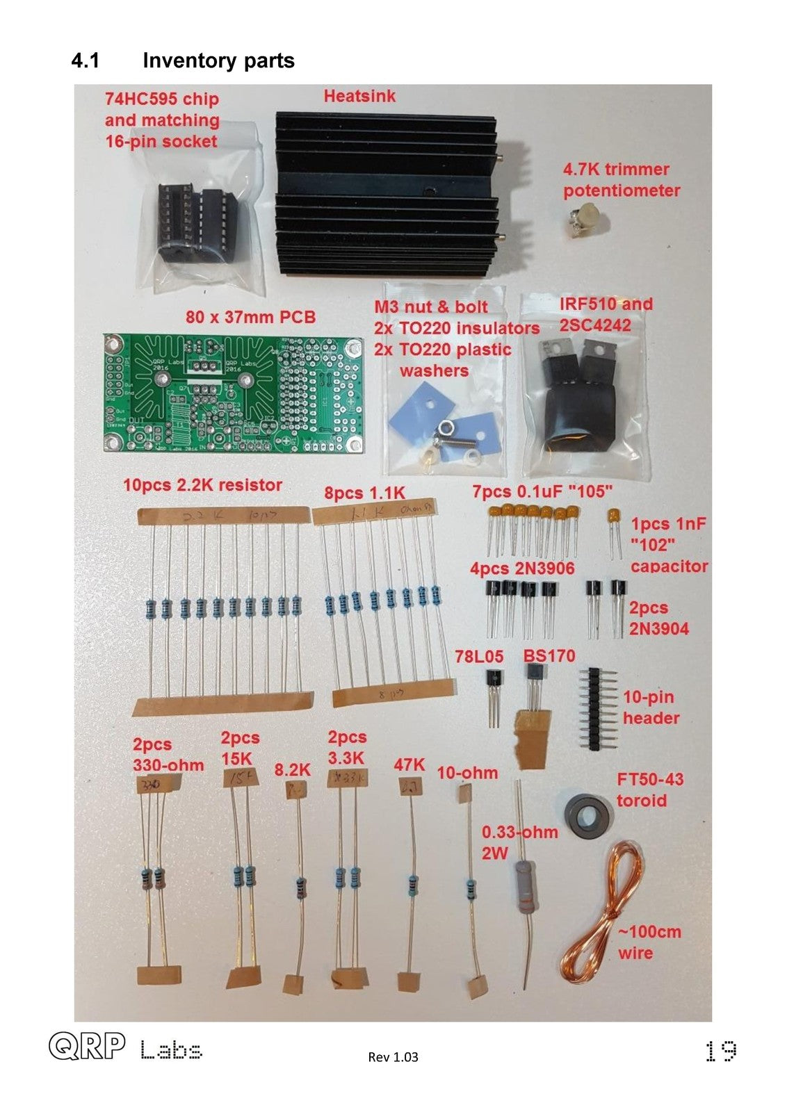QRP LABS 5W HF PA Kit Assembly Instructions Manual 2016 - WIRE BOUND - COVERS