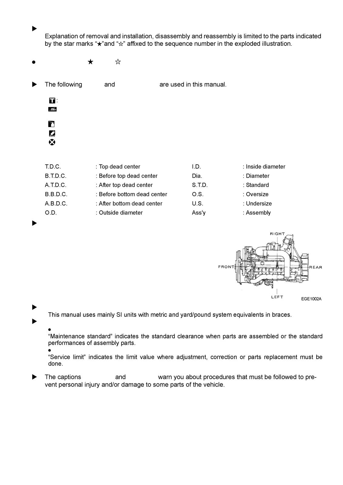 NISSAN DIESEL PF6 PF6T PF6TA PF6TB Engine Service Manual - WIRE BOUND - COVERS