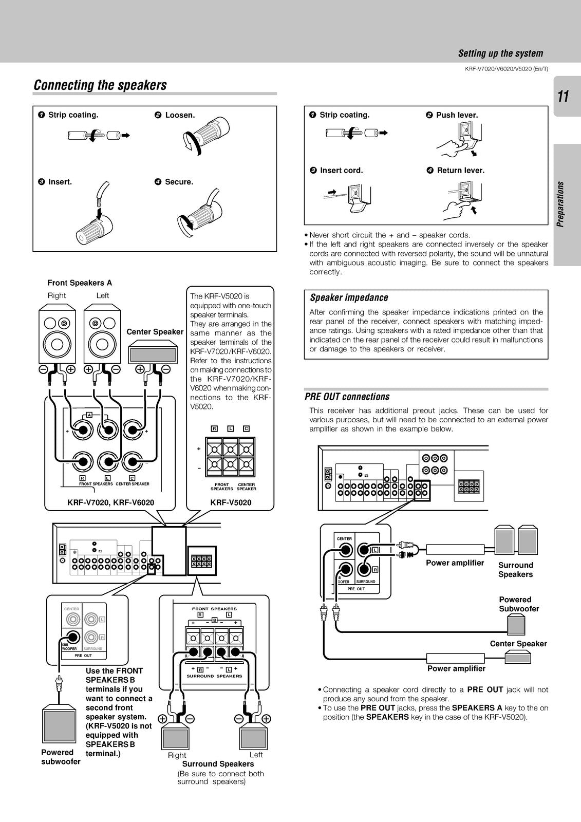 KENWOOD KRF-V7020 KRF-V6020 KRF-V5020 Instruction Manual - WIRE BOUND - COVERS