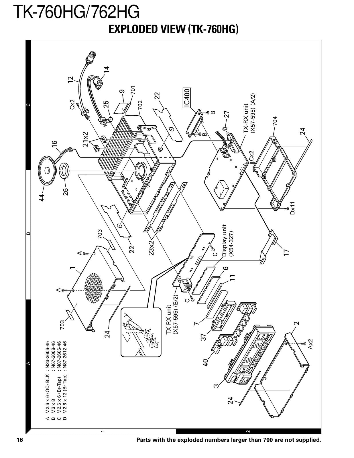 KENWOOD TK-760HG TK-762HG FM Transceiver Service Manual 2000, FOLDOUTS