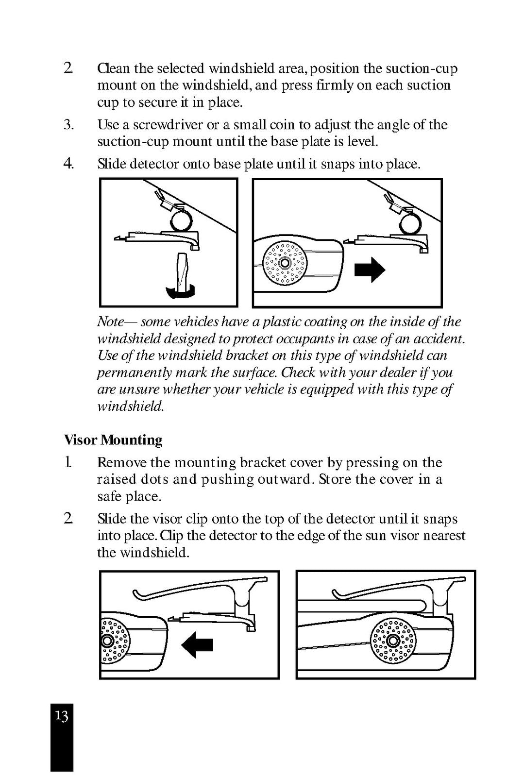 BEL 980 950 Radar Laser Safety Detector Operating Instructions Manual - BOUND