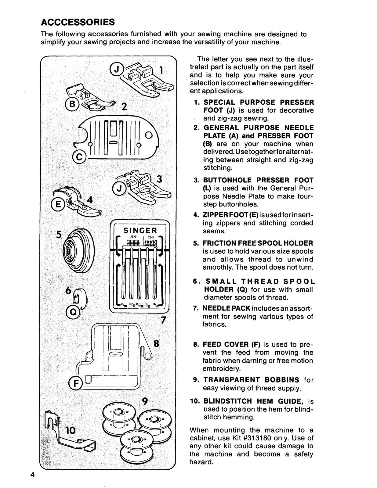 SINGER 6202 6212 Instruction Manual - STEEL WIRE BOUND - PROTECTIVE COVERS