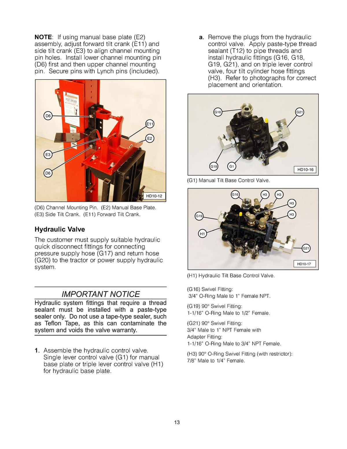 SHAVER HD-10 HD-10-H HD-8-H Hydraulic Post Driver Operators Manual BUNDLE