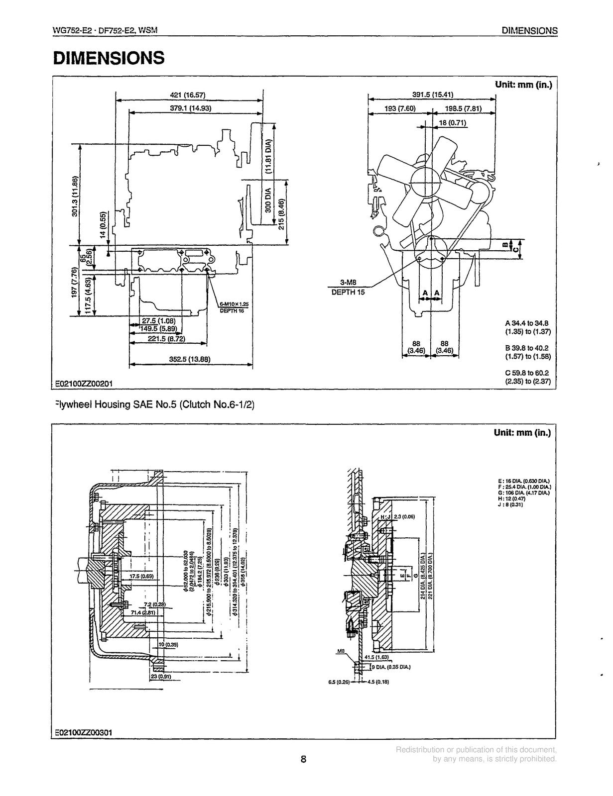 KUBOTA WG752-E2 DF752-E2 Gasoline LPG Engine Workshop Manual 2003 - WIRE BOUND