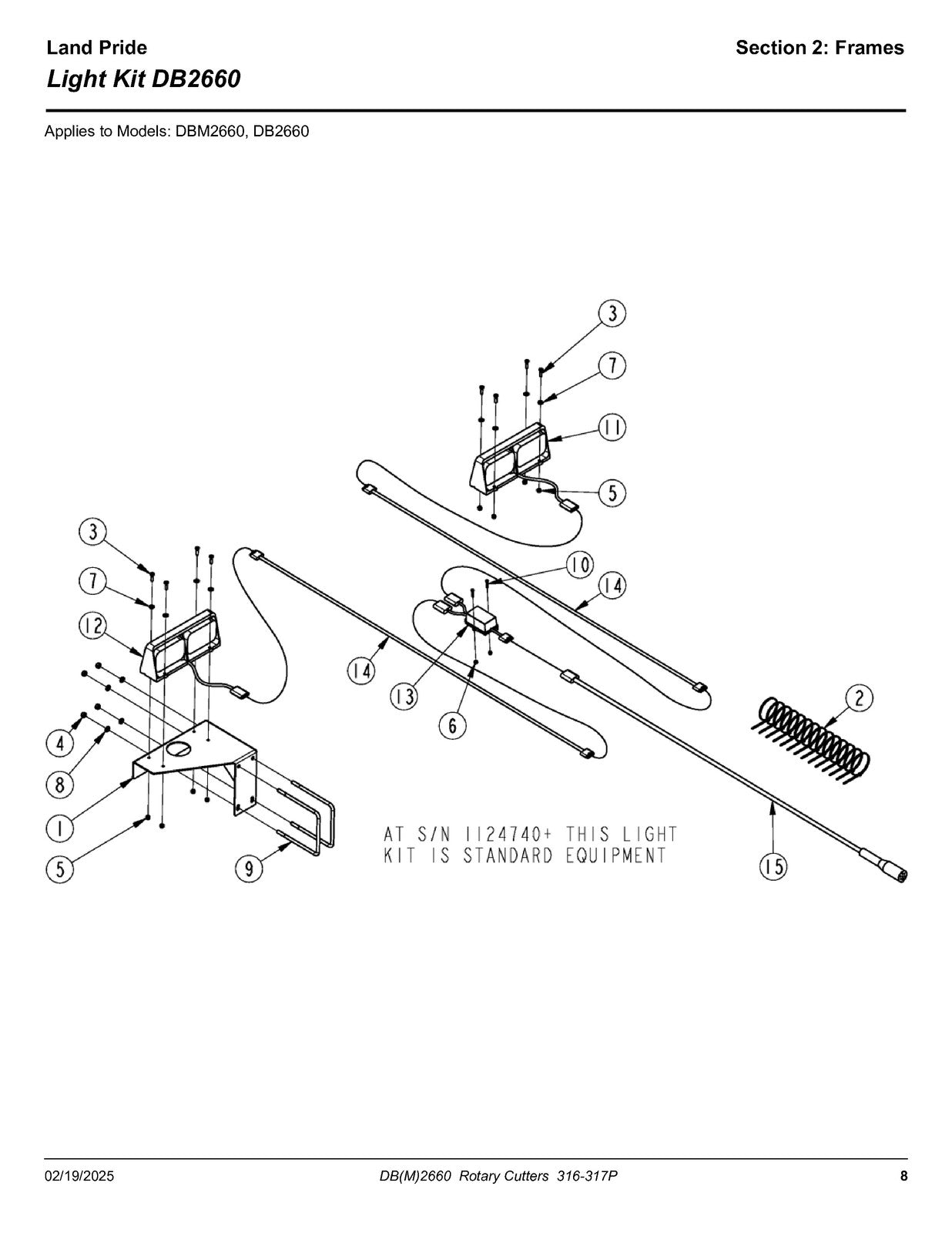 LAND PRIDE DB26 Series Ditch Bank Cutter Parts Manual 2025 - WIRE BOUND - COVERS