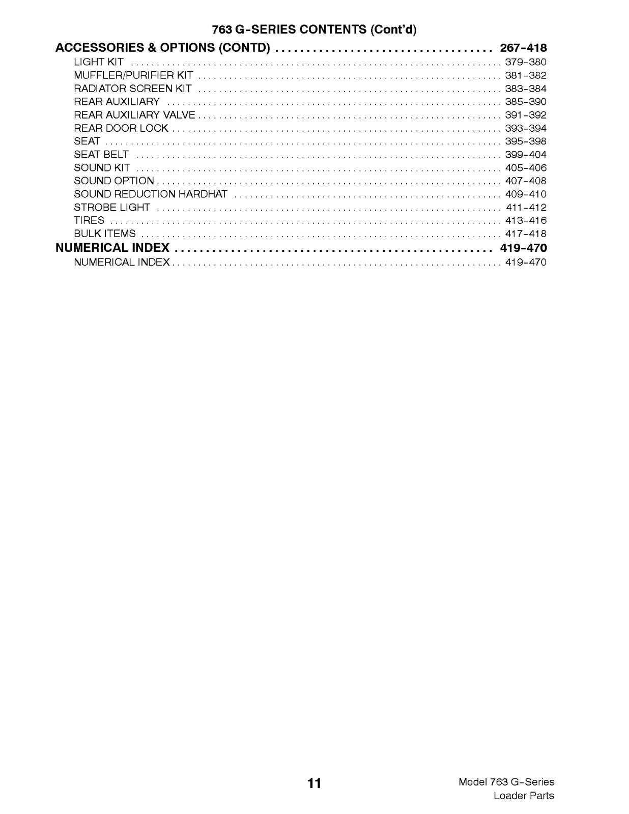 BOBCAT 763 G-Series Parts Manual SN 512250001 512450001 512620001 Up - BOUND