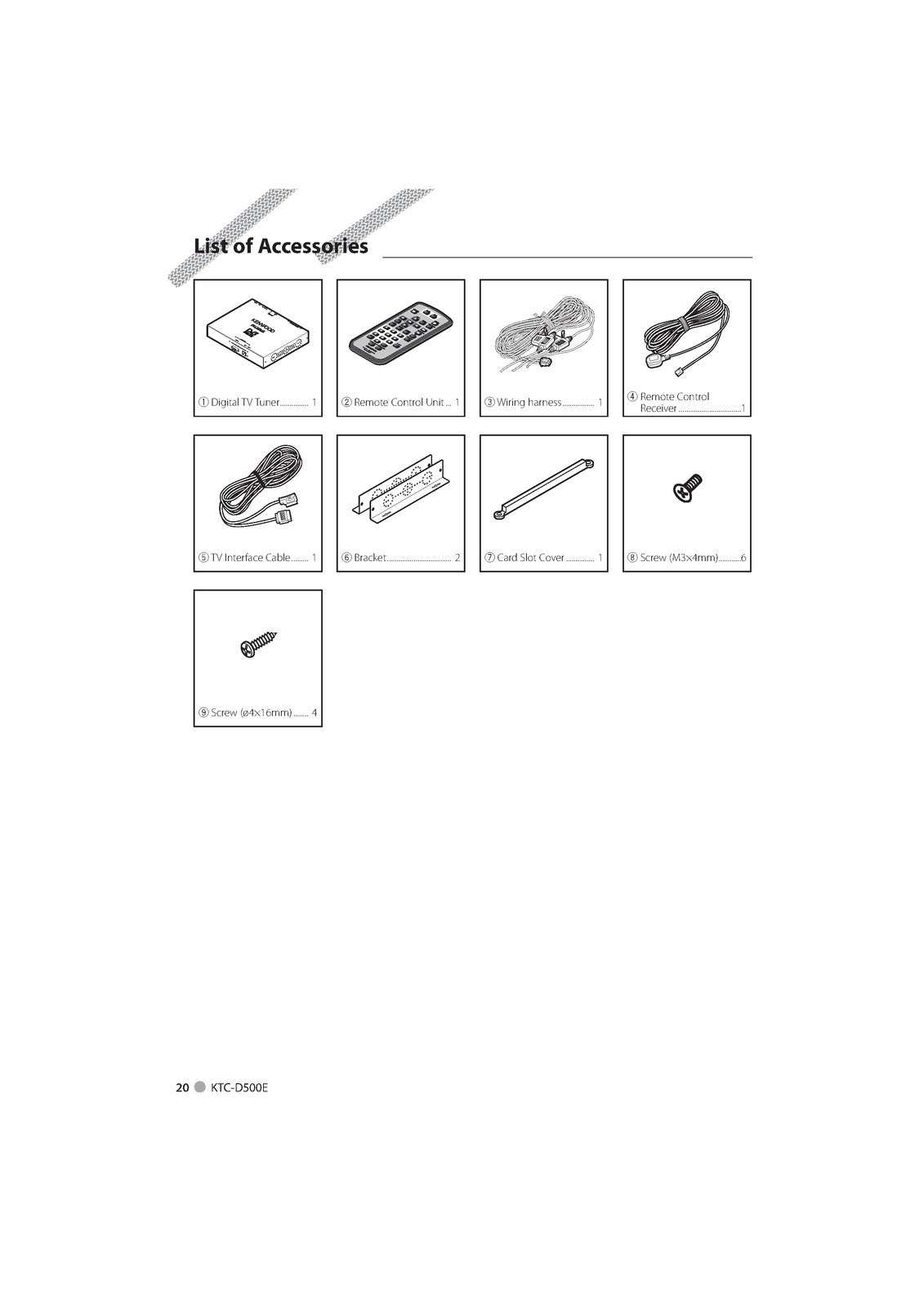 KENWOOD KTC-D500E Digital TV Tuner Instruction Manual - WIRE BOUND - COVERS