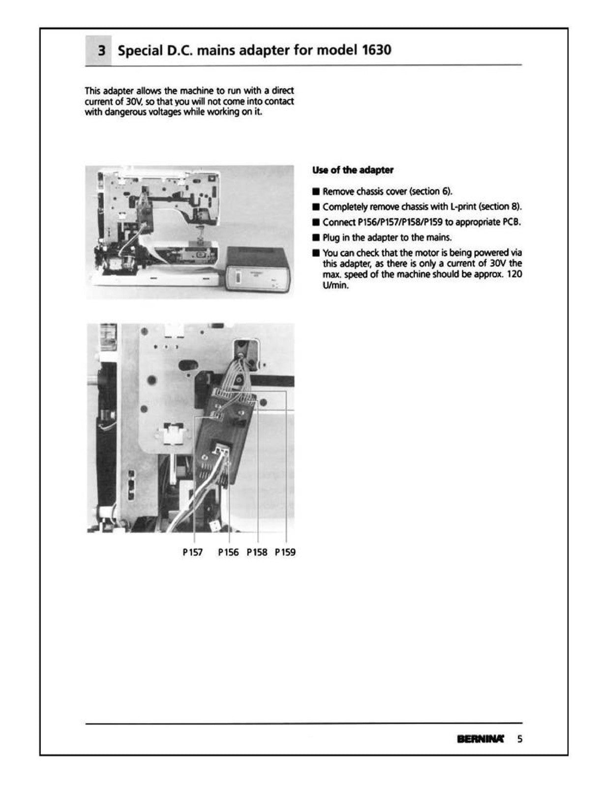BERNINA 1630 Service Manual - STEEL WIRE BOUND - PROTECTIVE COVERS