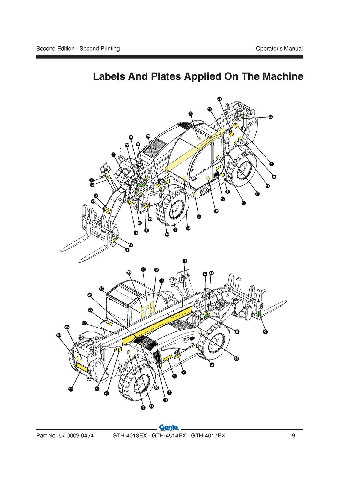 GENIE GTH-4013EX GTH-4514EX GTH-4017EX Telehandler Operators Manual 2009 - BOUND