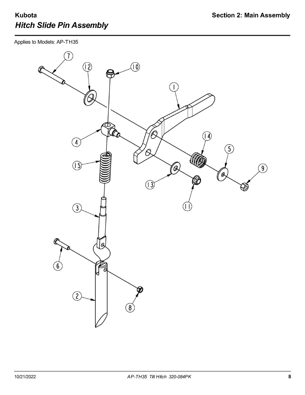 LAND PRIDE TH35 Series Tilt Hitch Parts Manual 2022 - WIRE BOUND - TOUGH COVERS