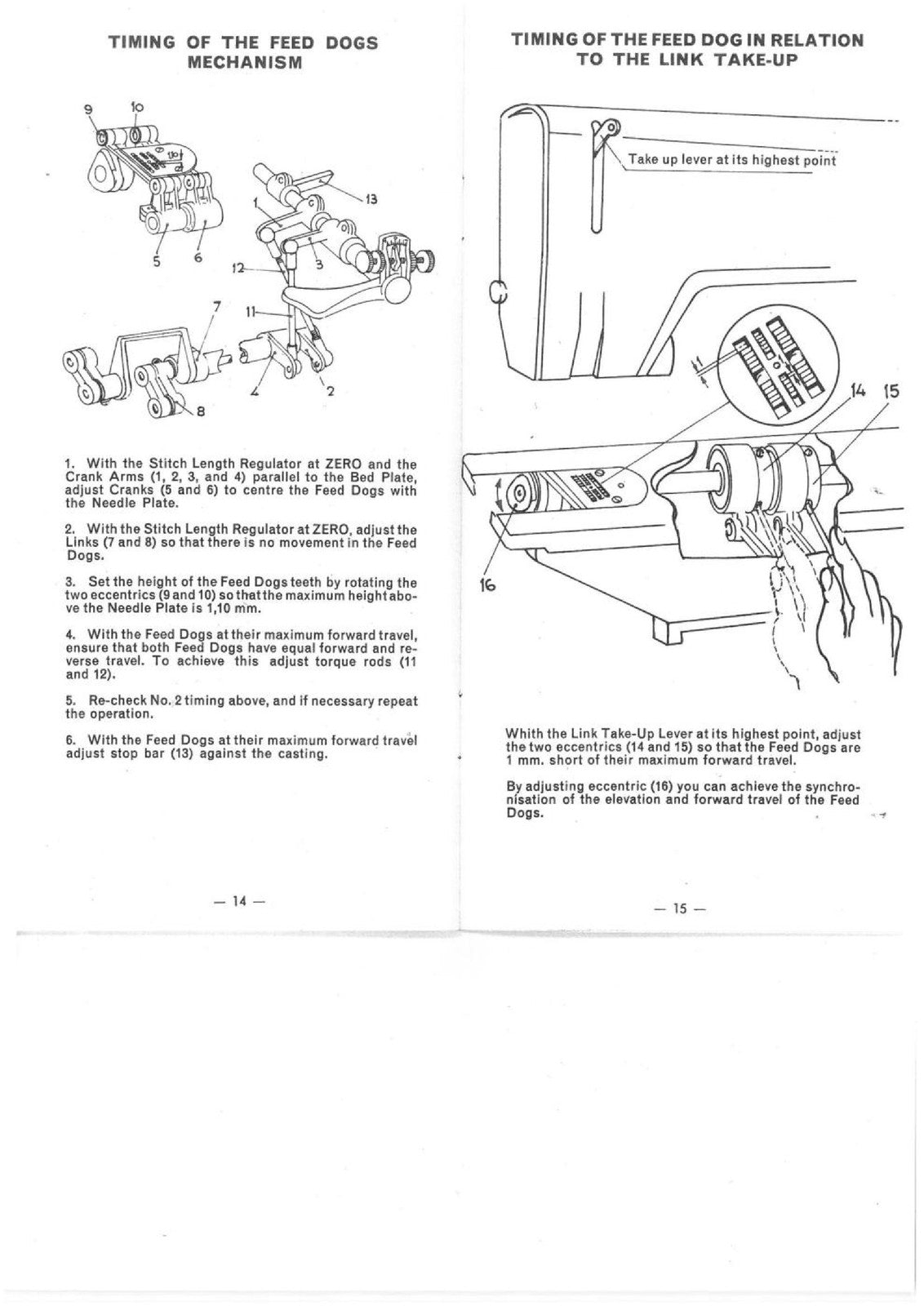 ALFA 206 Sewing Machine Instruction And Timing Manual - WIRE BOUND - COVERS