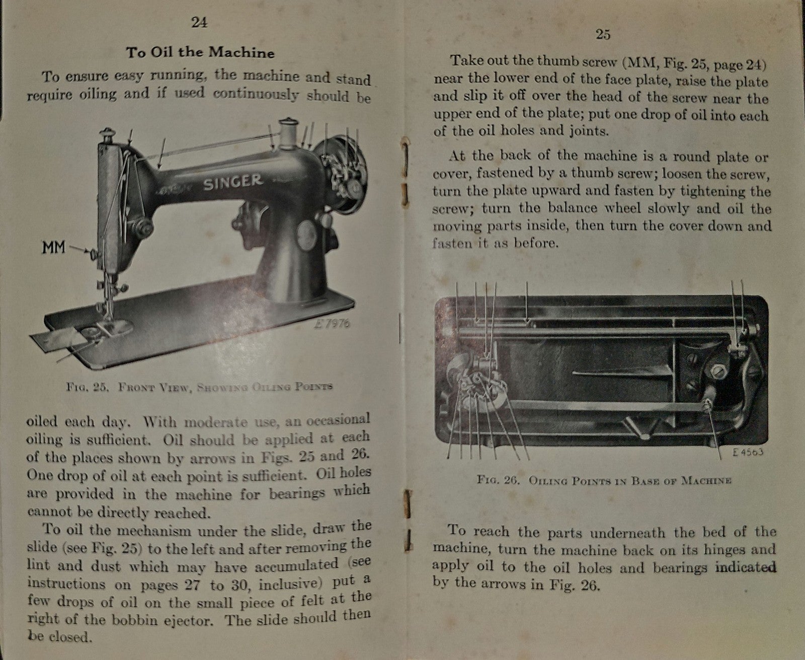 SINGER 66-6 Electric Sewing Machine Instructions Manual 1929 - WIRE BOUND